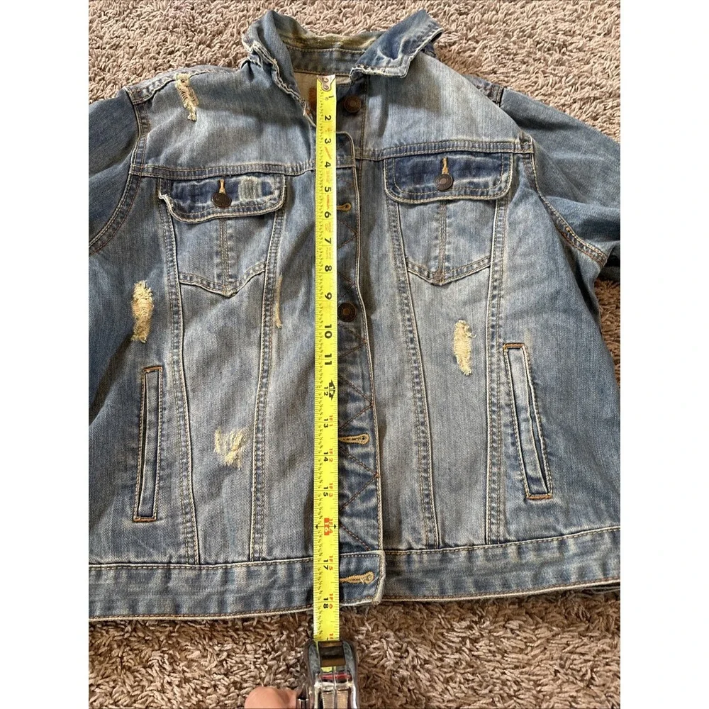 Zco Jean Jacket, Distressed Crop‎ Kids XL Or Women's Small